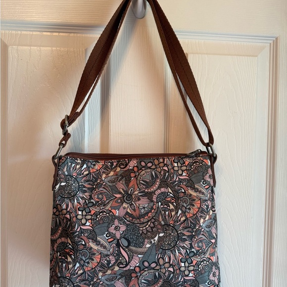 SAKROOTS Women's Floral Crossbody Bag - Brown and Pink - Picture 3 of 9